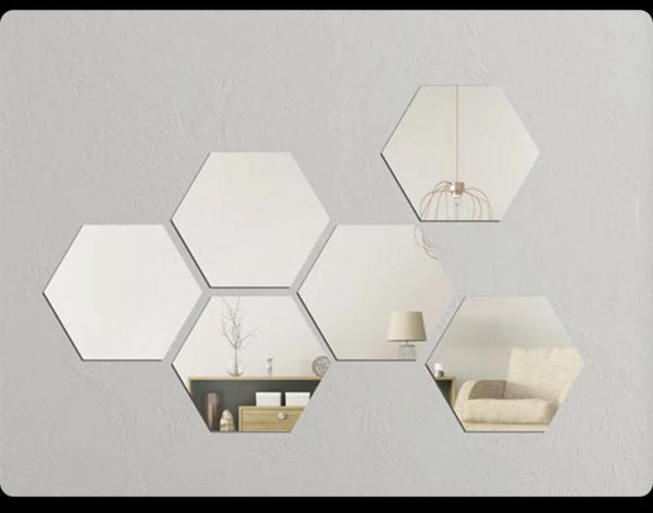 Hexagon Shape Acrylic Mirror Wall Stickers