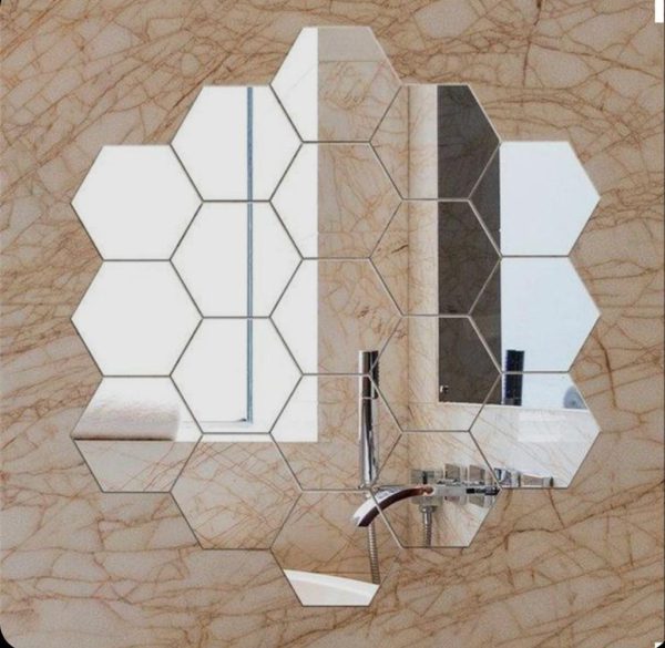 Hexagon Shape Acrylic Mirror Wall Stickers