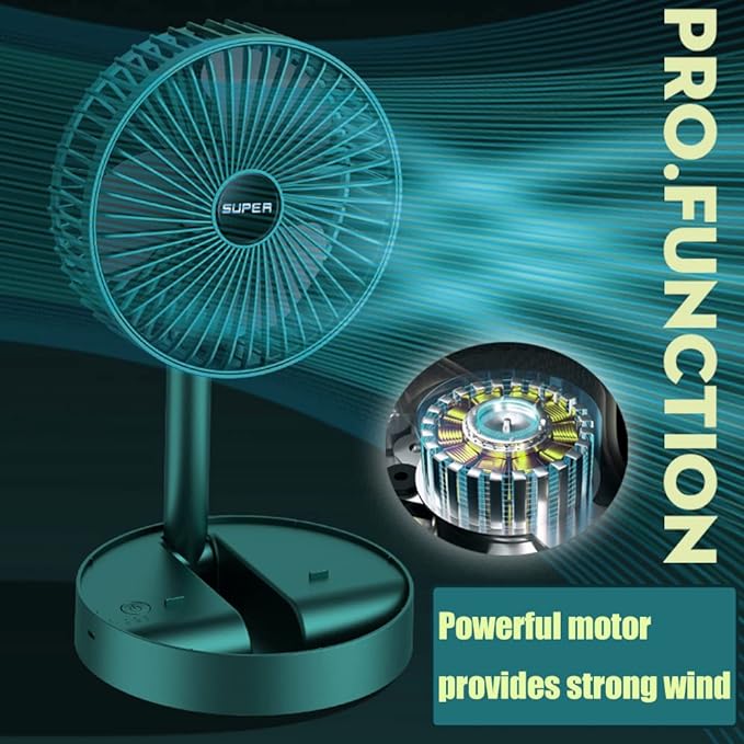 Portable Rechargeable Telescopic Folding Fan