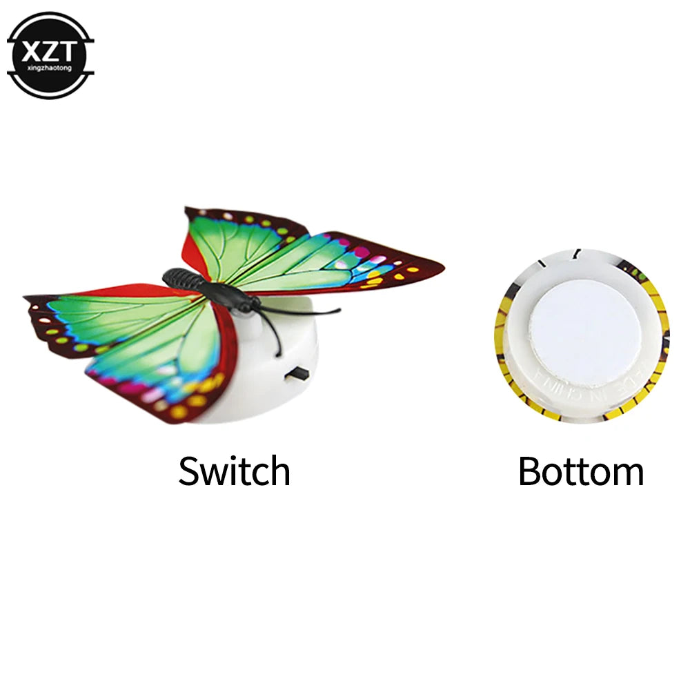 10pcs 3D LED Butterfly Decoration Night Light Sticker Single and Double Wall Light for Garden Backyard Lawn Party Festive Party ﻿