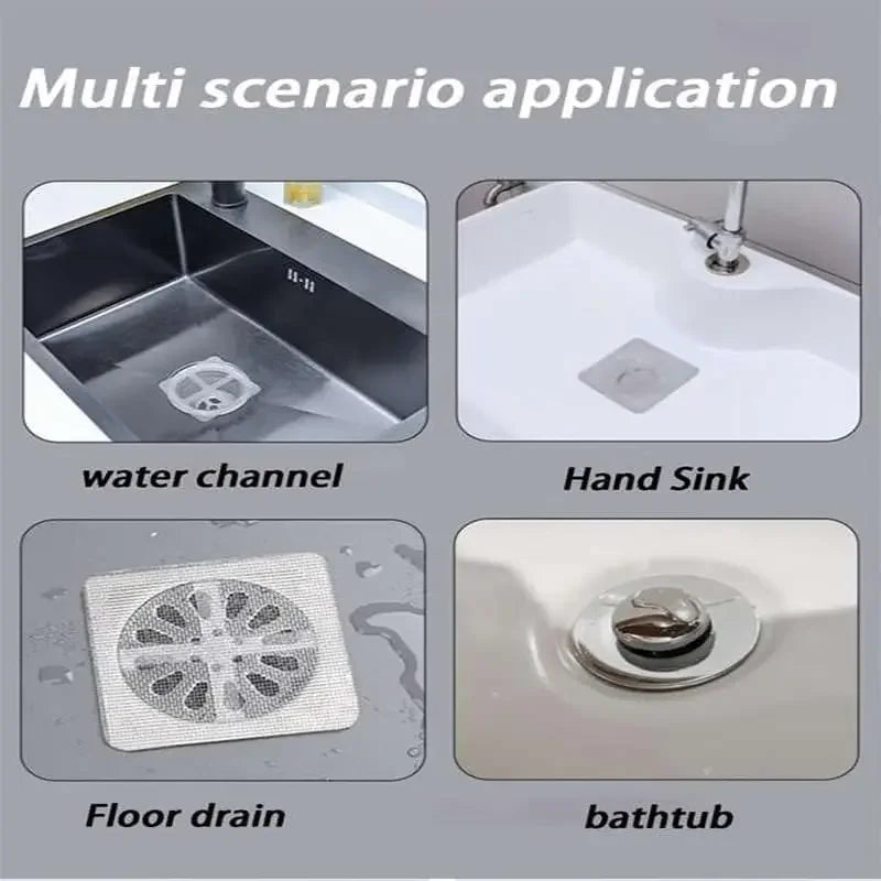 Disposable Shower Drain Hair Catcher Mesh Shower Drain Covers Floor Sink Strainer