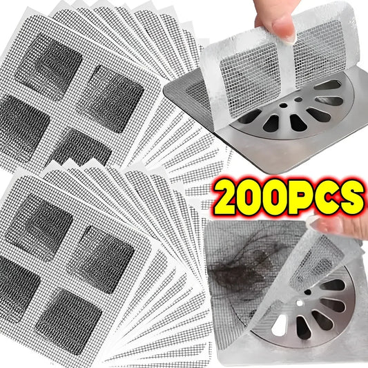 Disposable Shower Drain Hair Catcher Mesh Shower Drain Covers Floor Sink Strainer