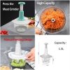 Manual Hand Push Chopper | Multi-functional Vegetable Meat Grinder, Grater, Chopper – 1.5 Liter (random Color)