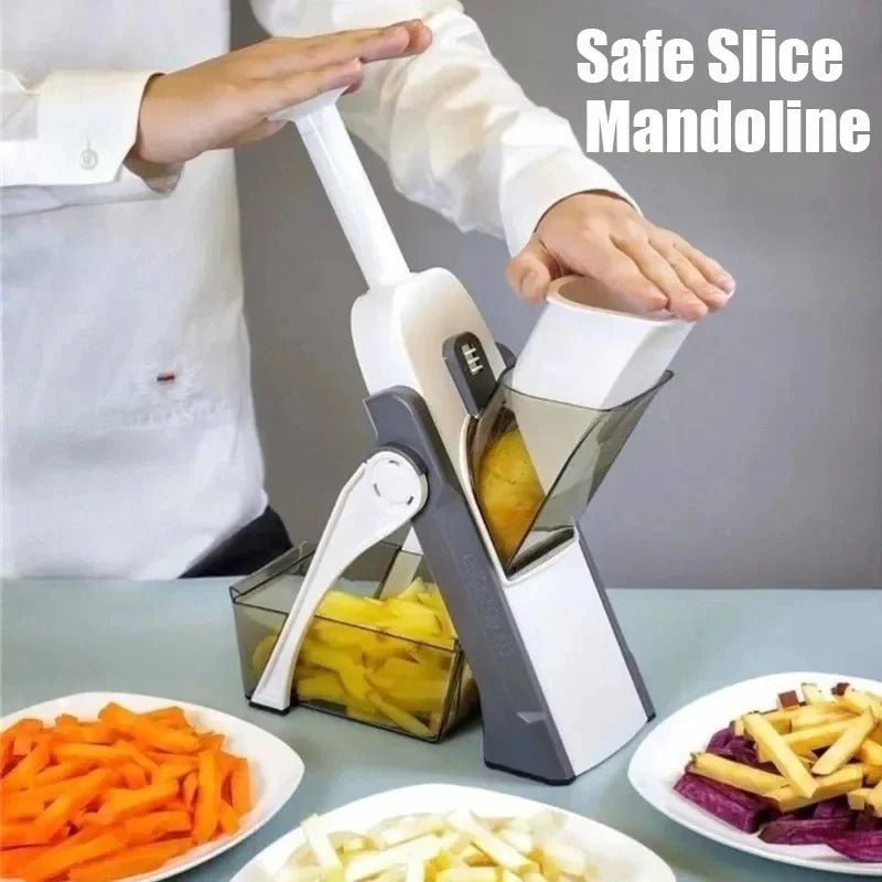 4-in-1 Adjustable Veggie Cutter: Slice, Dice, Julienne & Grate